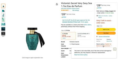 amazon perfume returns policy